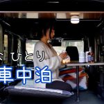 【N-VAN】大雨で眠れないひとり車中泊【ソロ女子】