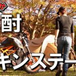 【チキンステーキ】ぼっち女のソロキャンプ 【焼酎】chicken steak[solo camping japan girl]